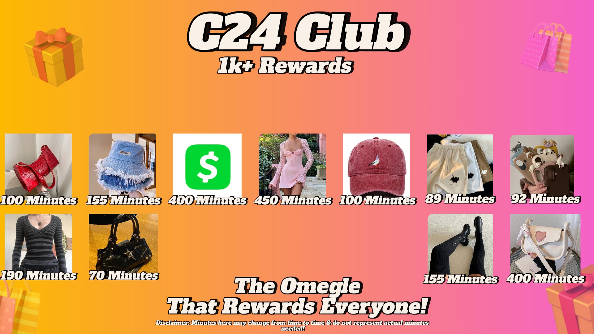 list of some rewards you can earn
