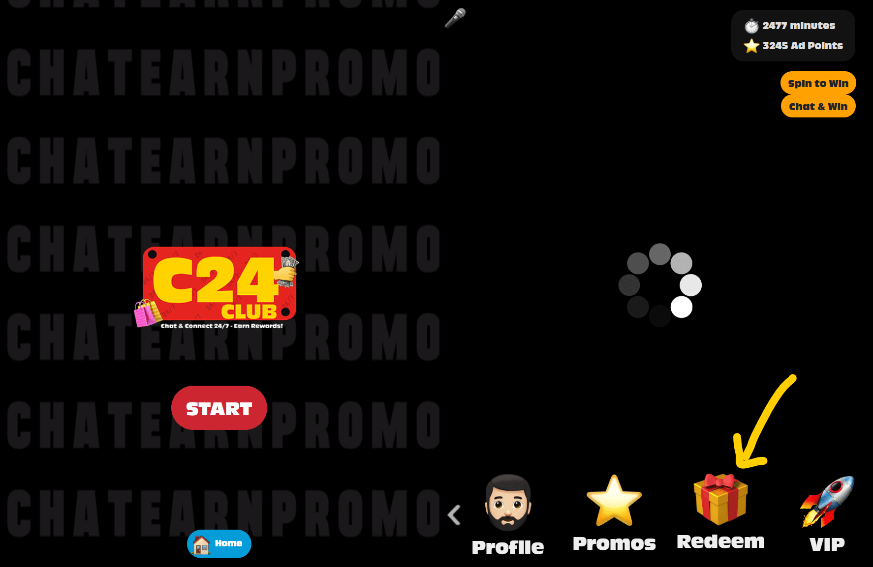 redeem button on c24club