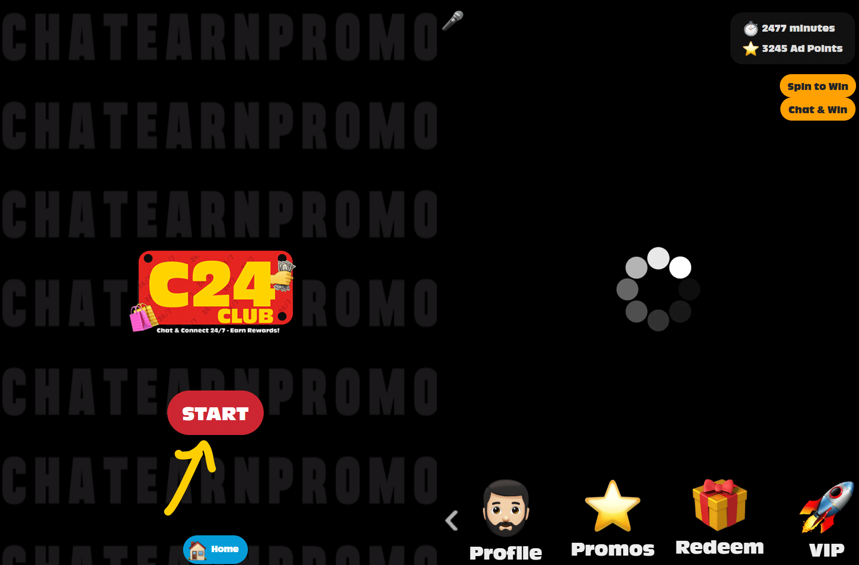 showing start video call button